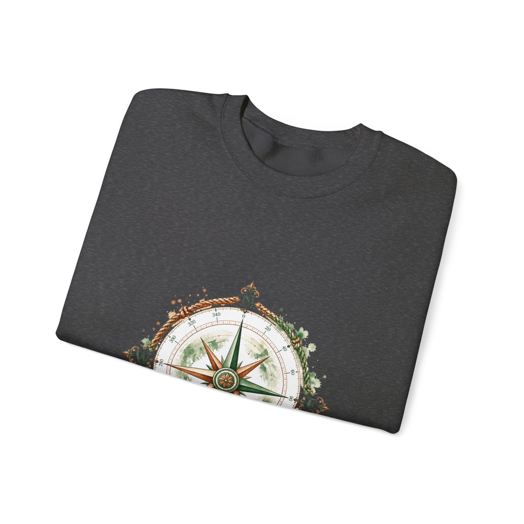 Matching Couple Sweatshirt - Compass North & South Matching Couple Comfort Colors Crew Watercolor Art His Hers Birthday Gift - Design A