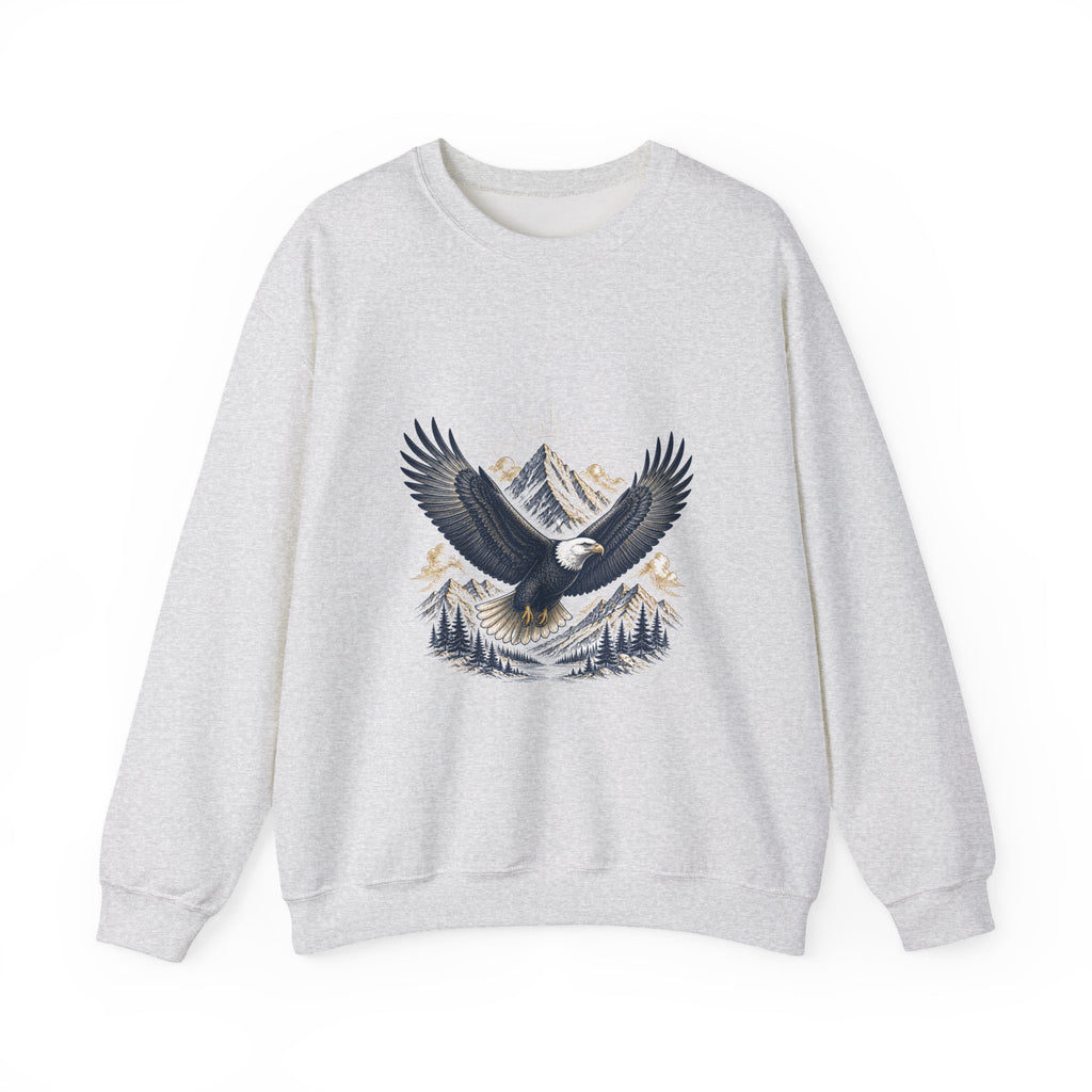 Matching Couple Sweatshirt - Eagle & Whale Matching Couple Crewneck Sweatshirt Vintage Art His Hers Wedding Gift - Design A