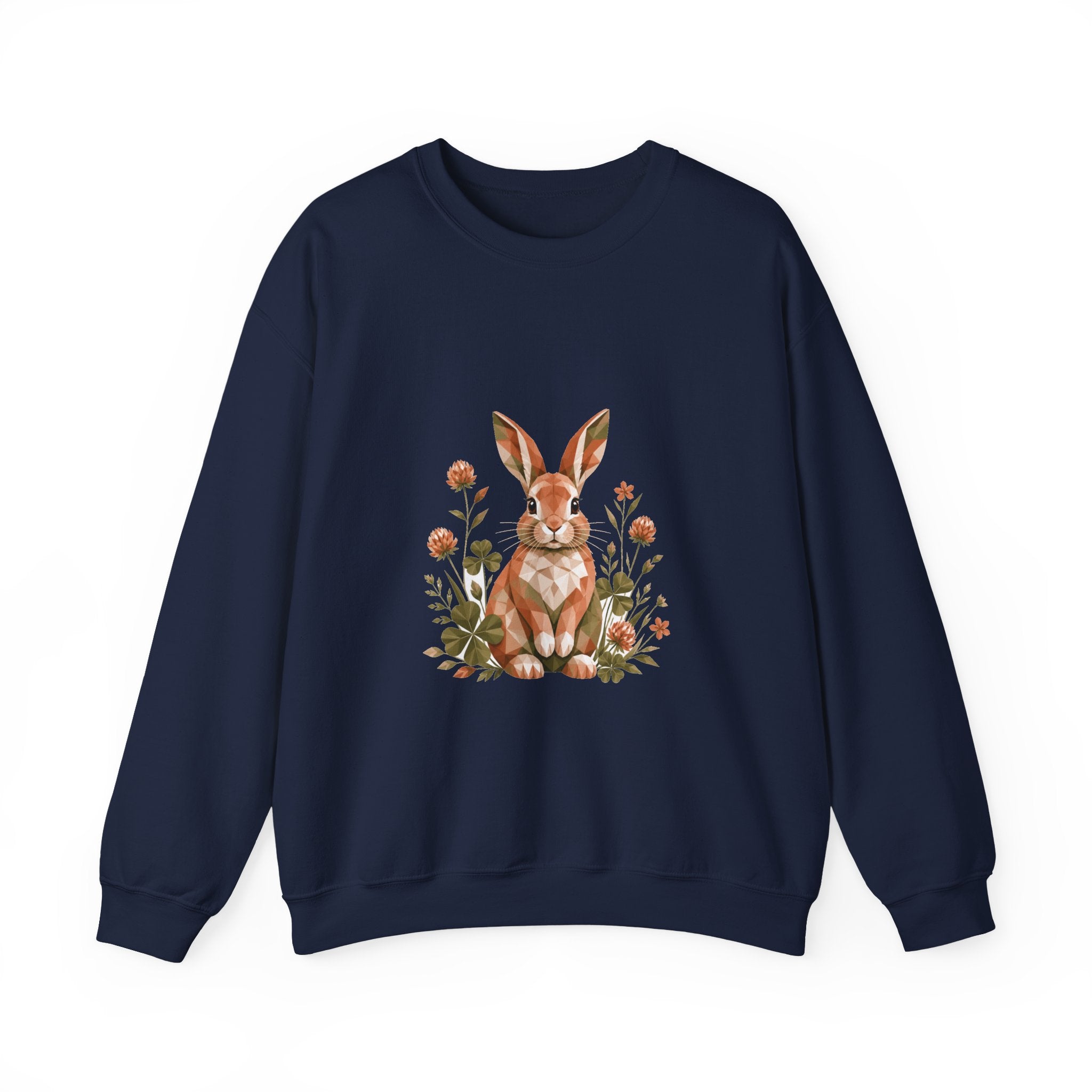 Matching Couple Sweatshirt - Fox & Rabbit Matching Couple Comfort Colors Crew Geometric Art His Hers Love Gift - Design B