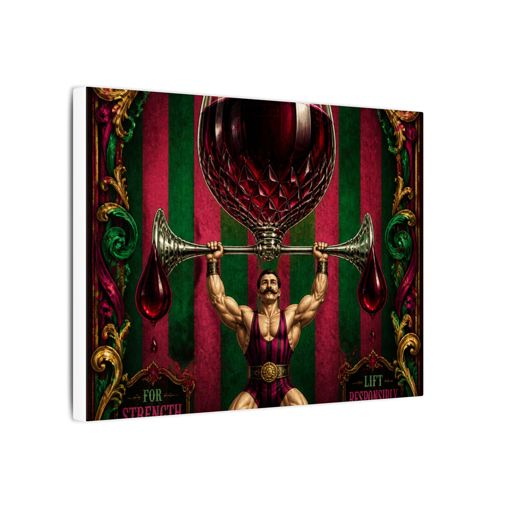 Wine Glass Strongman Wall Art Canvas 16×20 Baroque Home Office Decor Maximalist Print