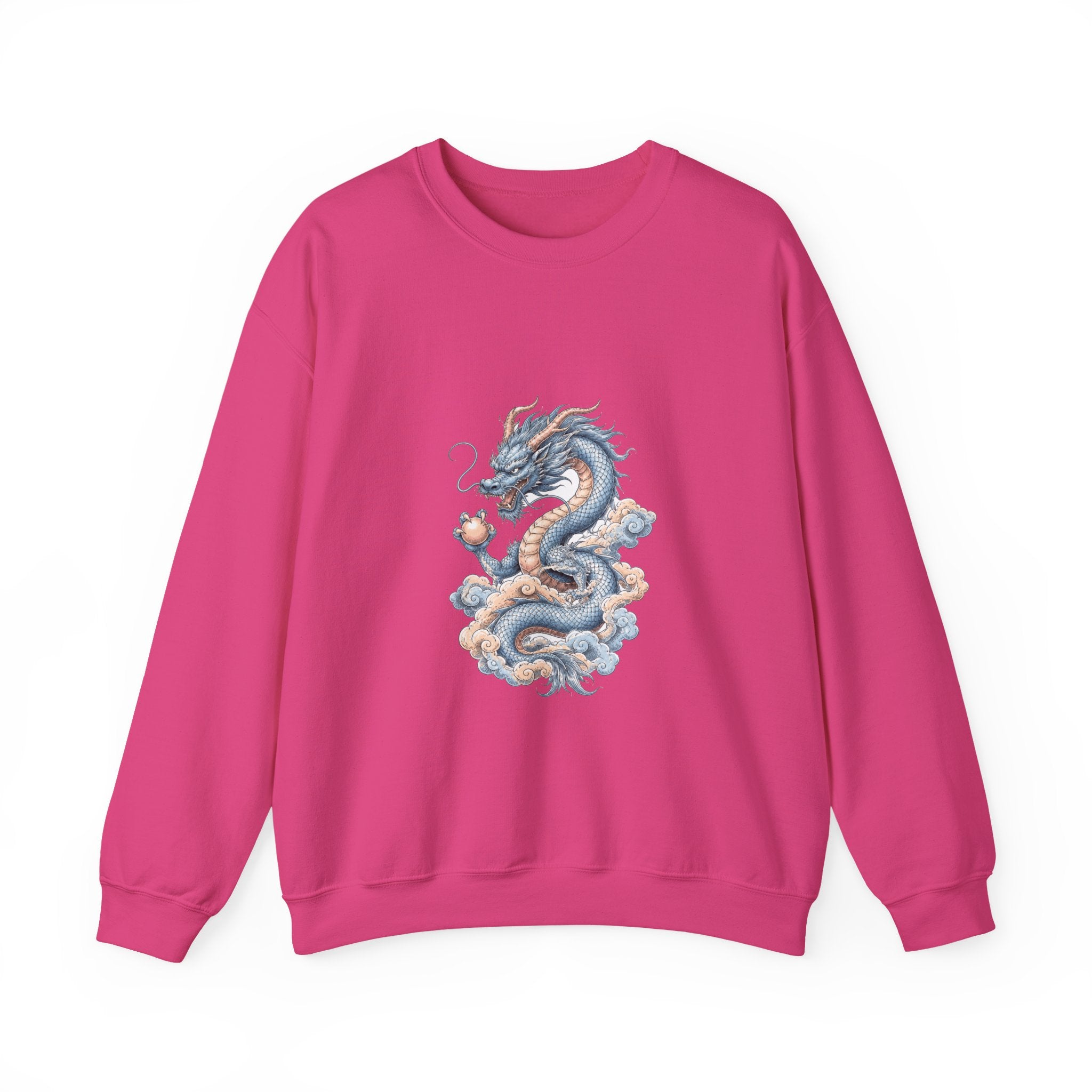 Matching Couple Sweatshirt - Dragon & Phoenix Matching Couple Premium Fleece Sweatshirt Hand-Drawn Art His Hers Anniversary Gift - Design A