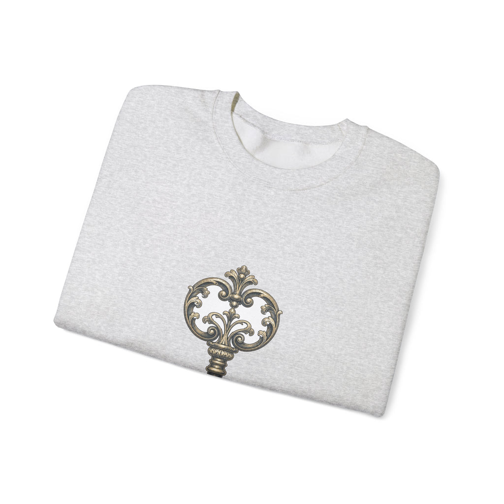 Matching Couple Sweatshirt - Key & Lock Matching Couple Premium Fleece Sweatshirt Vintage Art His Hers Honeymoon Gift - Design A