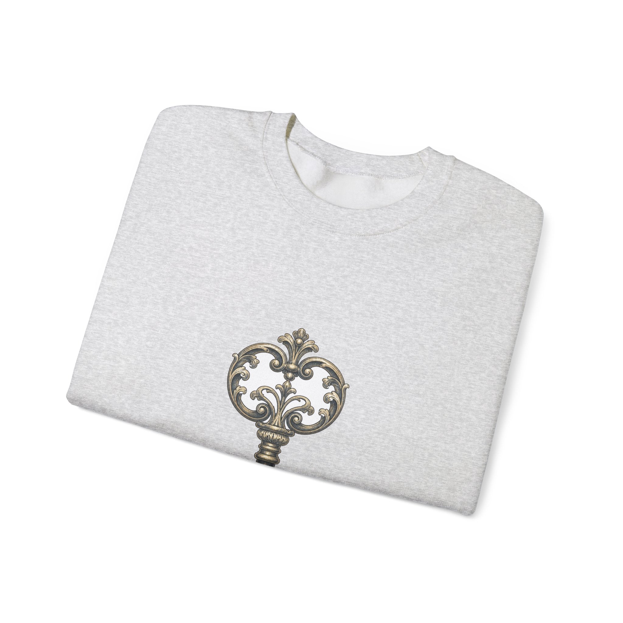 Matching Couple Sweatshirt - Key & Lock Matching Couple Premium Fleece Sweatshirt Vintage Art His Hers Honeymoon Gift - Design A