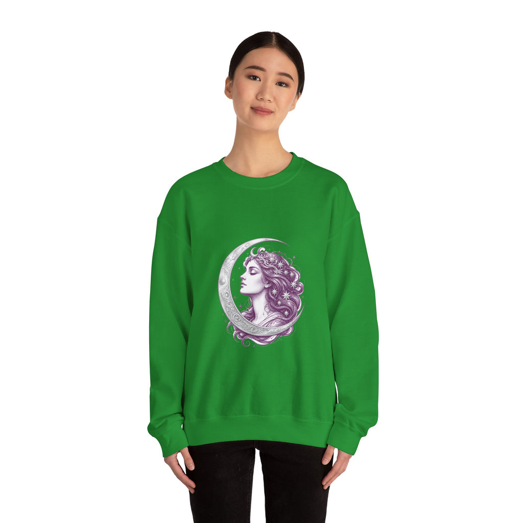 Matching Couple Sweatshirt - Helios & Selene Matching Couple Comfort Colors Crew Hand-Drawn Art His Hers Anniversary Gift - Design B
