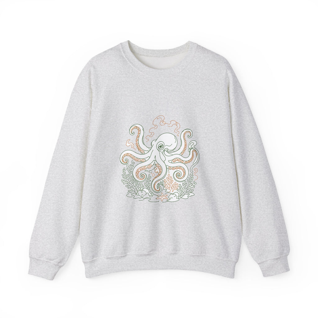 Matching Couple Sweatshirt - Octopus & Jellyfish Matching Couple Comfort Colors Crew Minimalist Art His Hers Christmas Gift - Design A