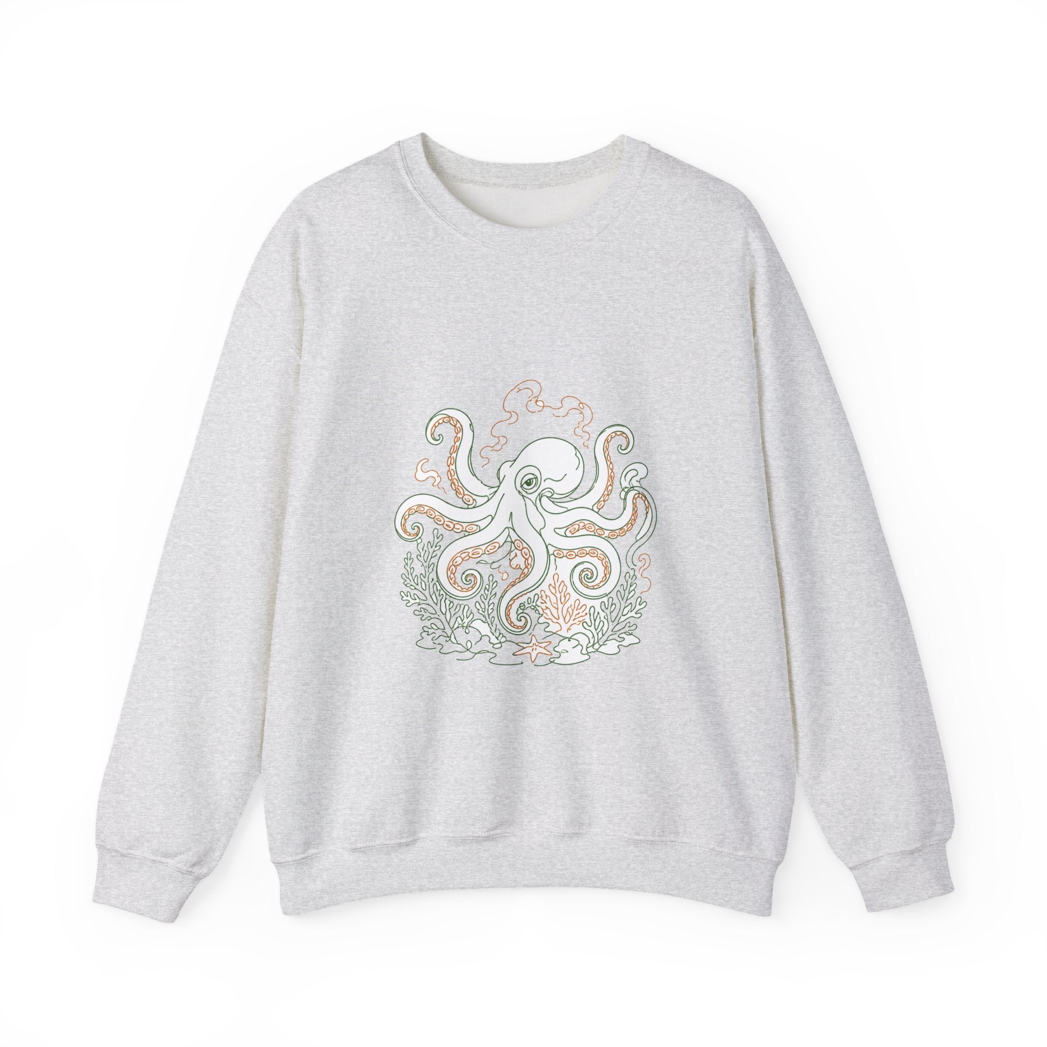 Matching Couple Sweatshirt - Octopus & Jellyfish Matching Couple Comfort Colors Crew Minimalist Art His Hers Christmas Gift - Design A