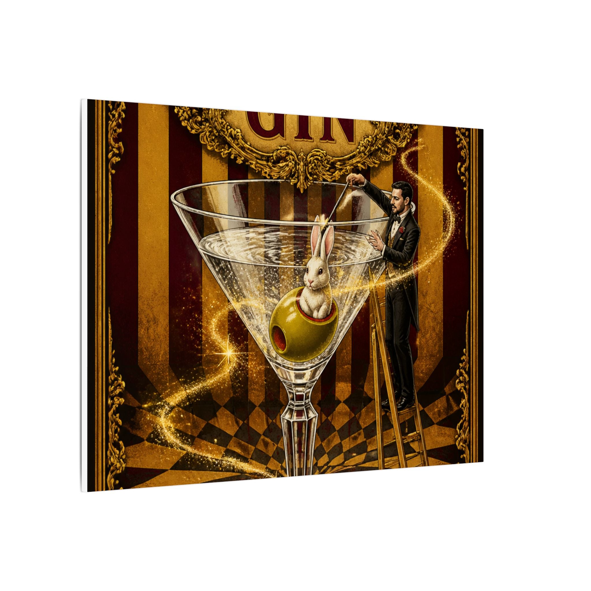 Martini Magician Wall Art Canvas 16×20 Baroque Home Office Decor Maximalist Print
