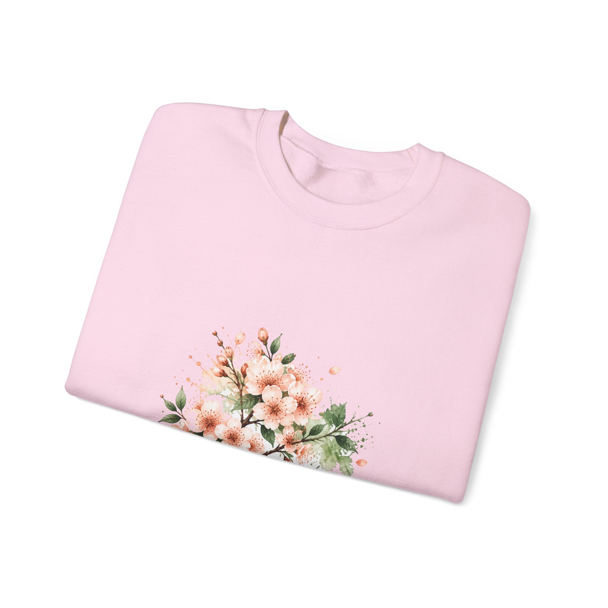 Matching Couple Sweatshirt - Cherry Blossom & Maple Leaf Matching Couple Comfort Colors Crew Watercolor Art His Hers Birthday Gift - Design A