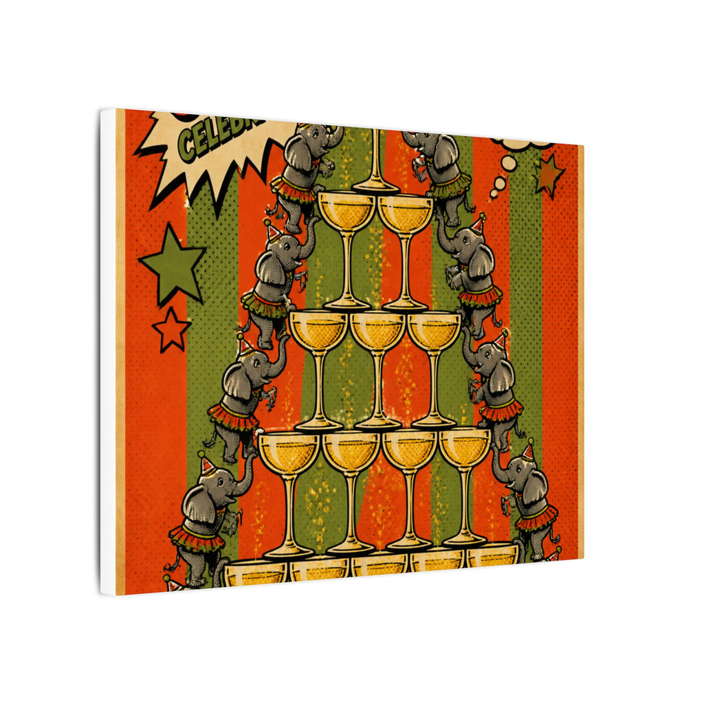 Champagne Tower Elephants Wall Art Canvas 16×20 Pop Art Living Room Decor Maximalist Print