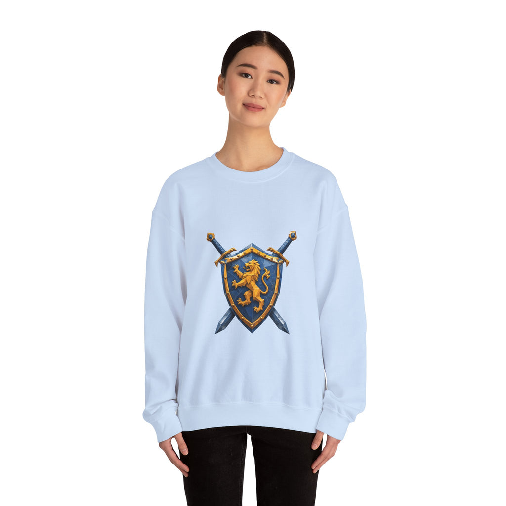 Matching Couple Sweatshirt - Crown & Shield Matching Couple Premium Fleece Sweatshirt Geometric Art His Hers Love Gift - Design B
