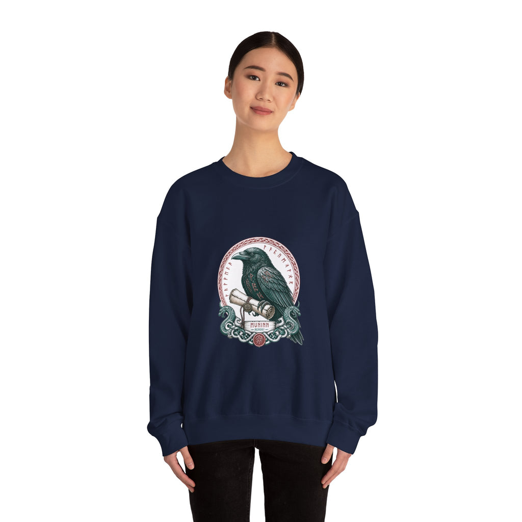 Matching Couple Sweatshirt - Huginn & Muninn Matching Couple Premium Fleece Sweatshirt Hand-Drawn Art His Hers Anniversary Gift - Design B