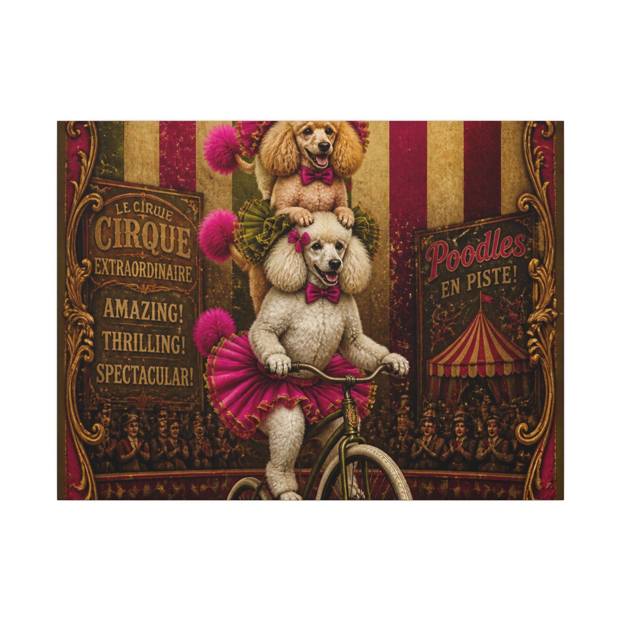 Poodle Stack Bicycle Wall Art Canvas 24×36 Baroque Studio Decor Maximalist Print