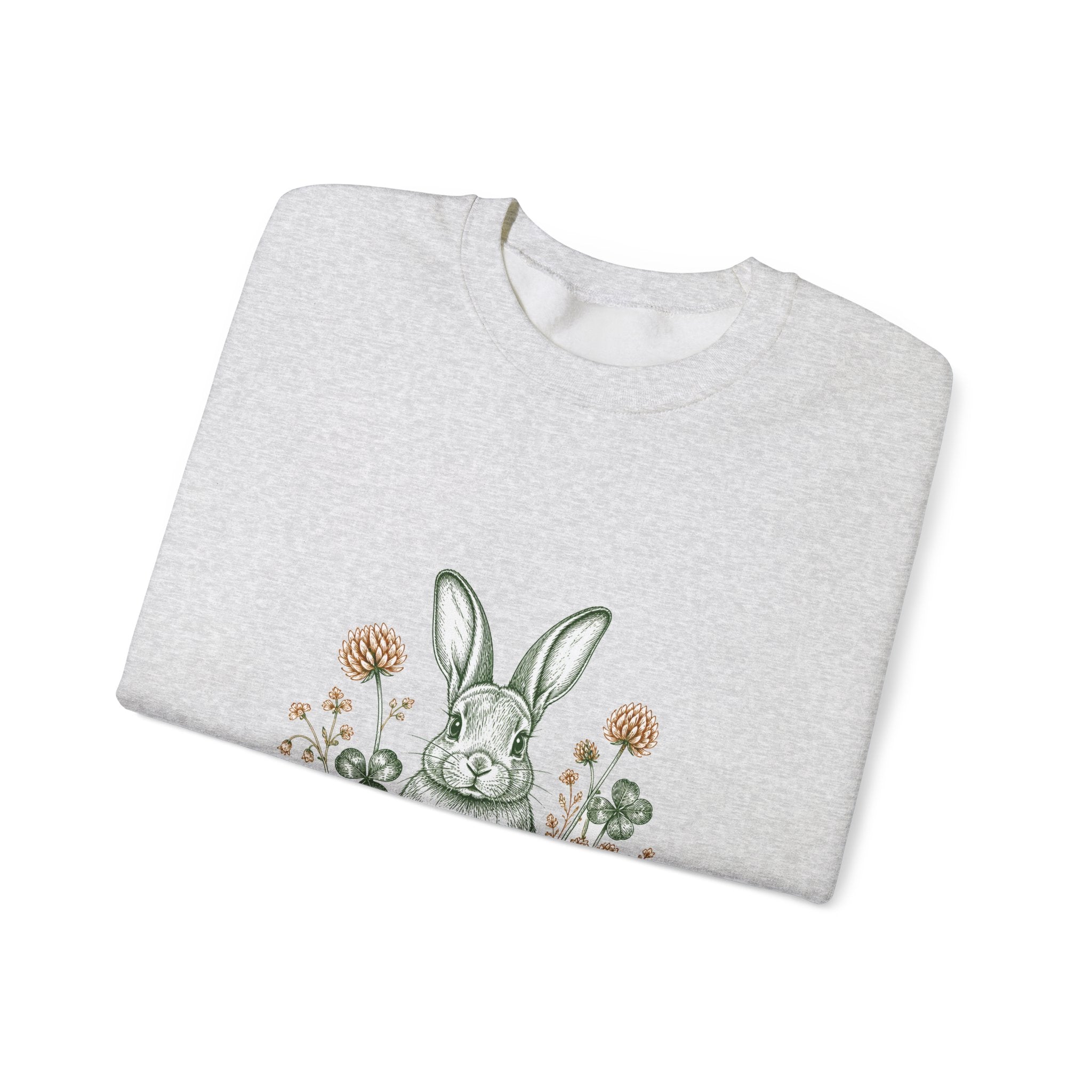 Matching Couple Sweatshirt - Fox & Rabbit Matching Couple Comfort Colors Crew Hand-Drawn Art His Hers Anniversary Gift - Design B