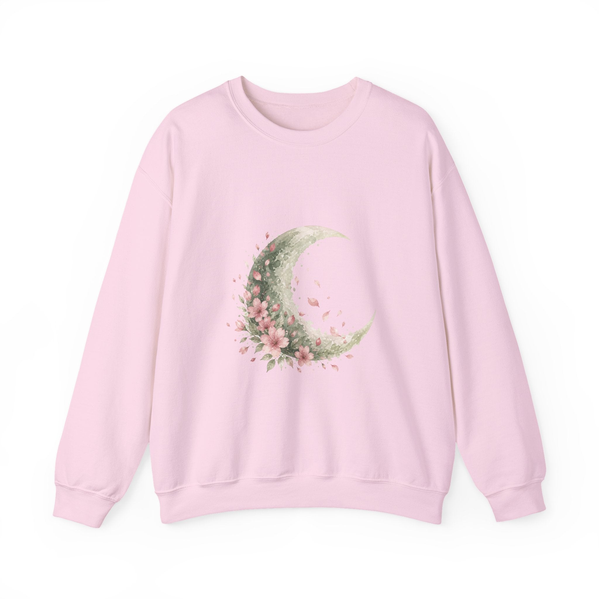 Matching Couple Sweatshirt - Waxing & Waning Moon Matching Couple Crewneck Sweatshirt Watercolor Art His Hers Engagement Gift - Design B