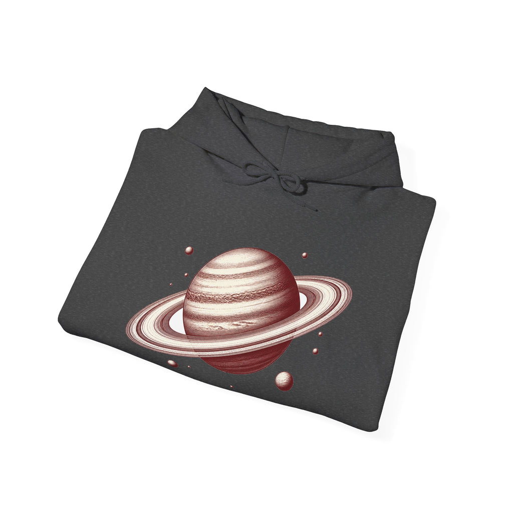 Matching Couple Sweatshirt - Saturn & Jupiter Matching Couple Hooded Sweatshirt Vintage Art His Hers Wedding Gift - Design A