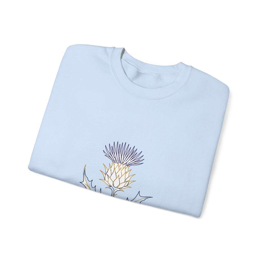 Matching Couple Sweatshirt - Lavender & Thistle Matching Couple Comfort Colors Crew Minimalist Art His Hers Christmas Gift - Design B