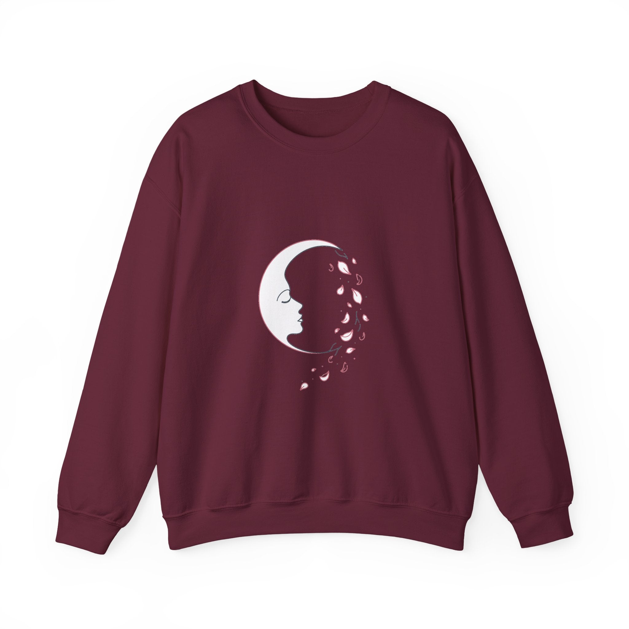 Matching Couple Sweatshirt - Waxing & Waning Moon Matching Couple Comfort Colors Crew Minimalist Art His Hers Christmas Gift - Design B