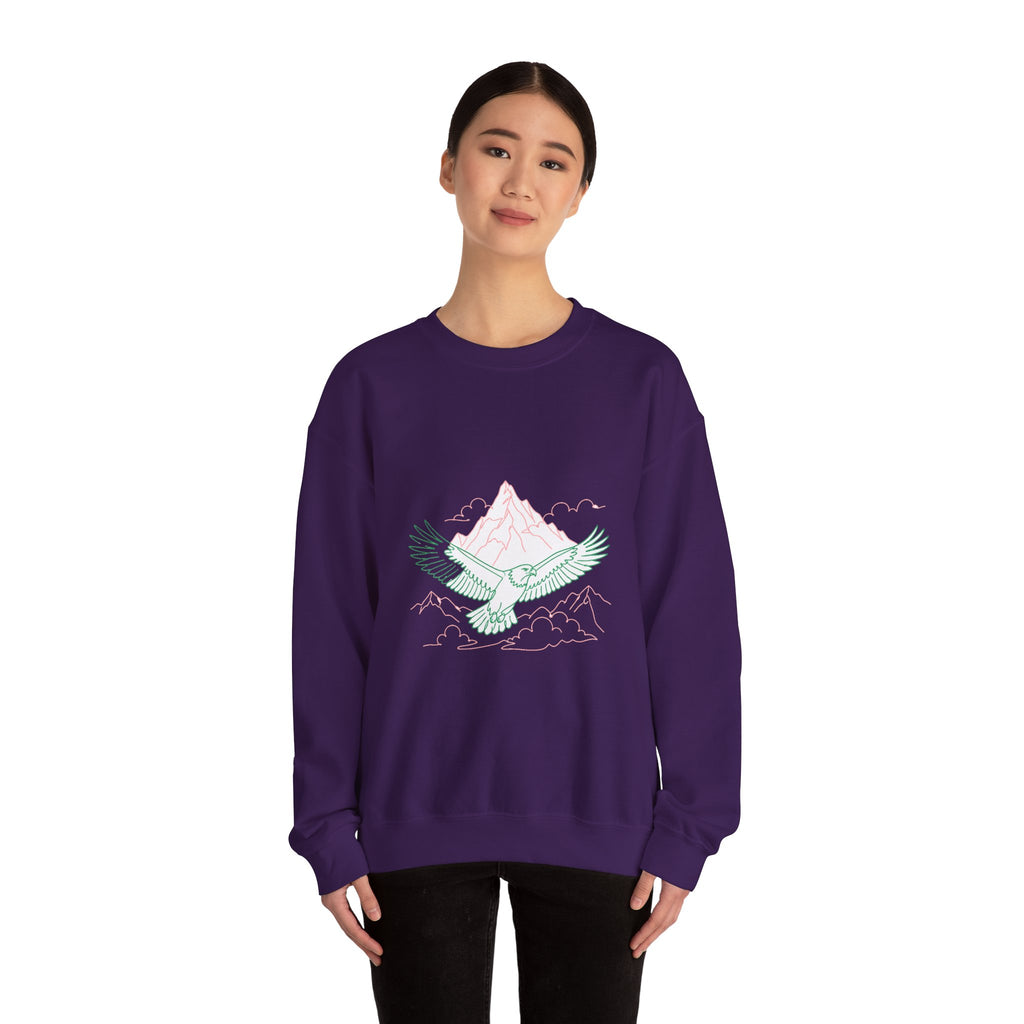 Matching Couple Sweatshirt - Eagle & Whale Matching Couple Comfort Colors Crew Minimalist Art His Hers Christmas Gift - Design A