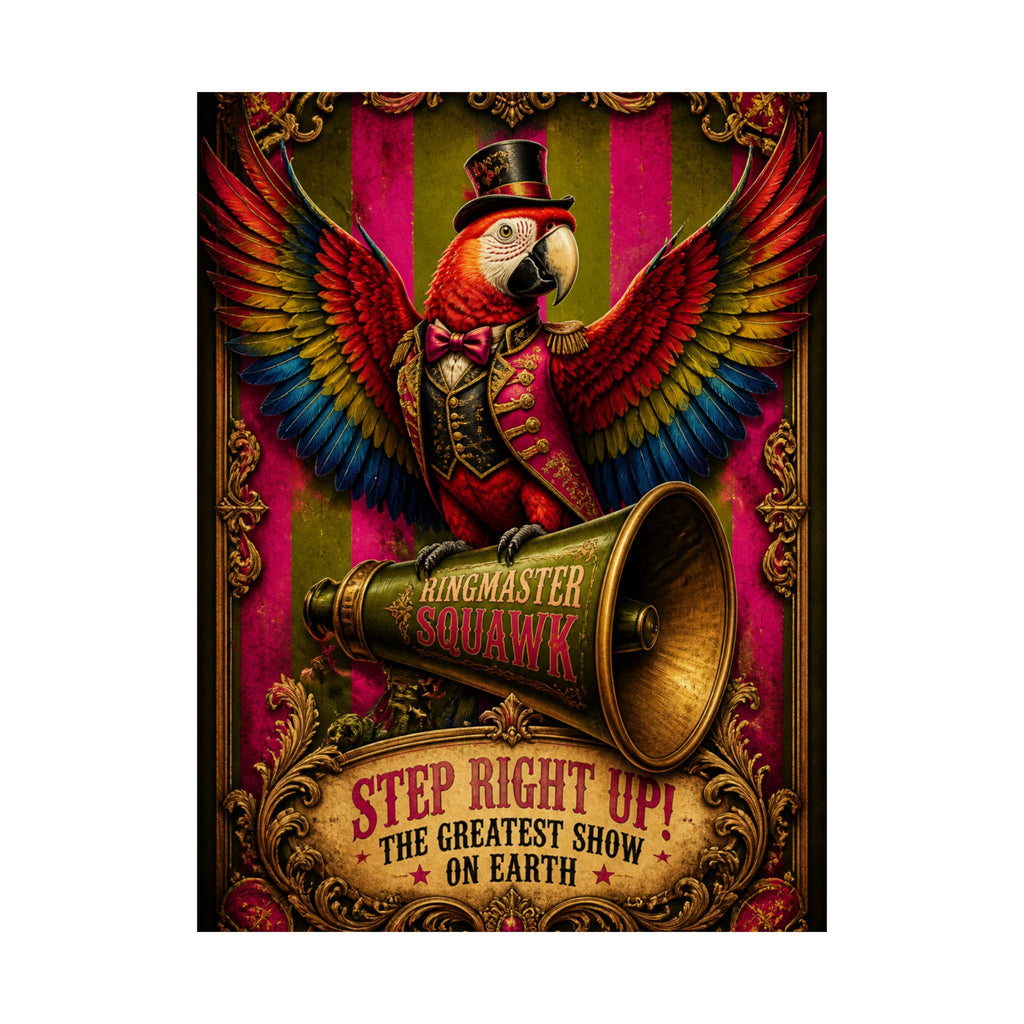 Parrot Ringmaster Wall Art Poster 18×24 Baroque Home Office Decor Maximalist Print