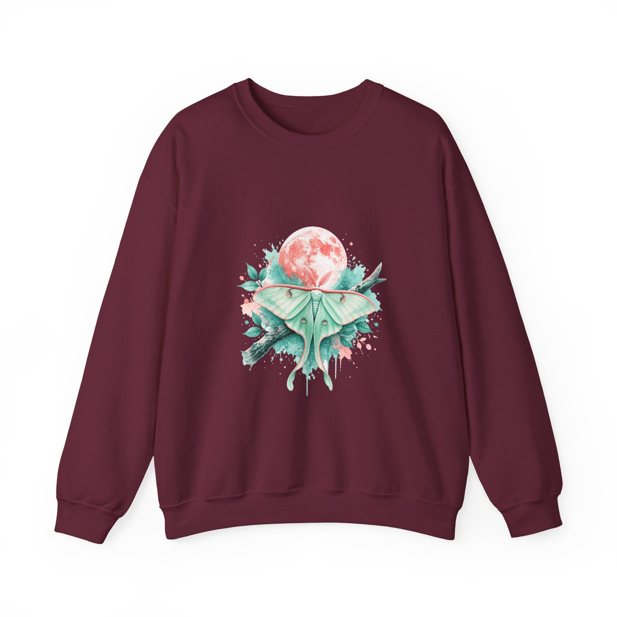 Matching Couple Sweatshirt - Butterfly & Moth Matching Couple Crewneck Sweatshirt Watercolor Art His Hers Engagement Gift - Design B