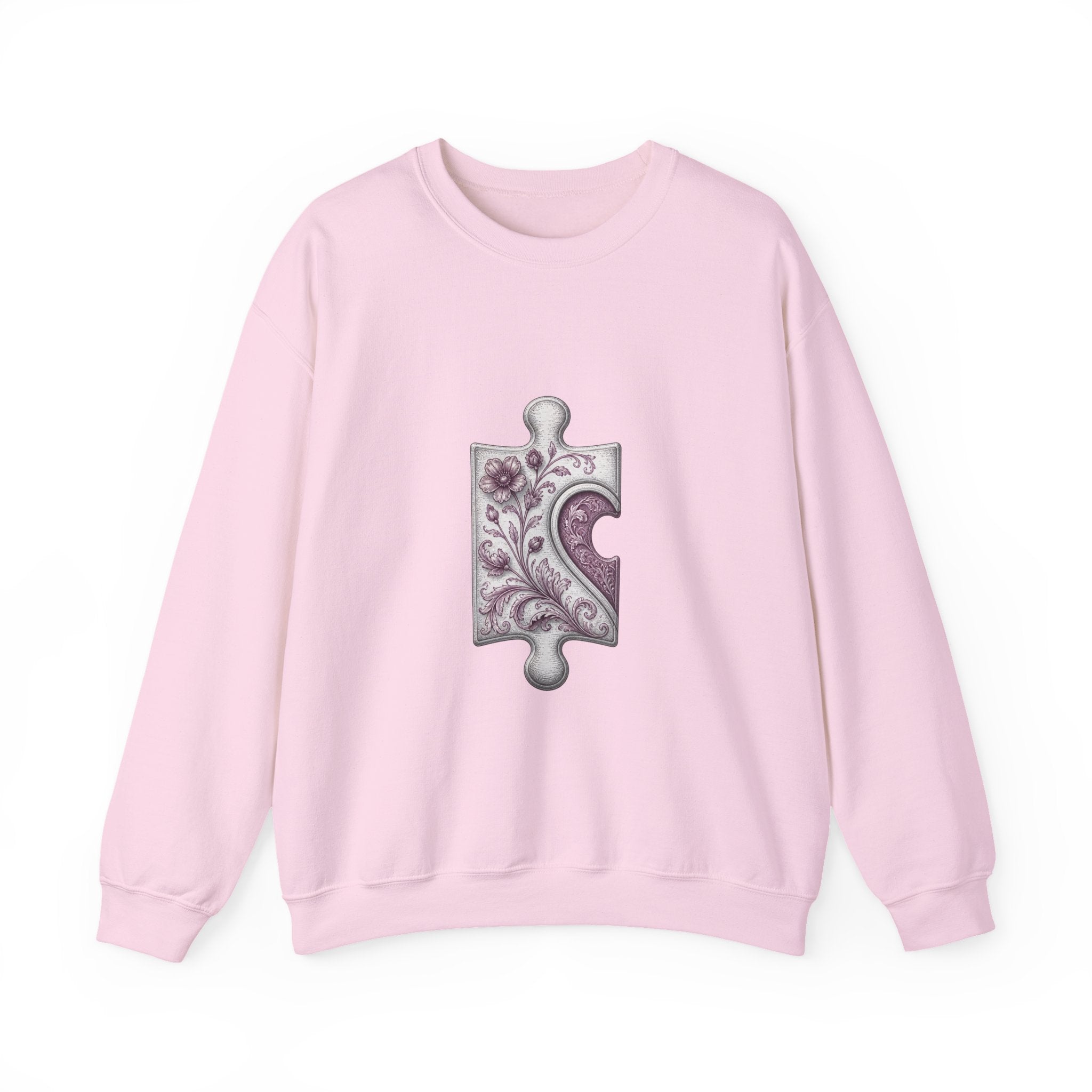 Matching Couple Sweatshirt - Puzzle Pieces Matching Couple Premium Fleece Sweatshirt Vintage Art His Hers Honeymoon Gift - Design A