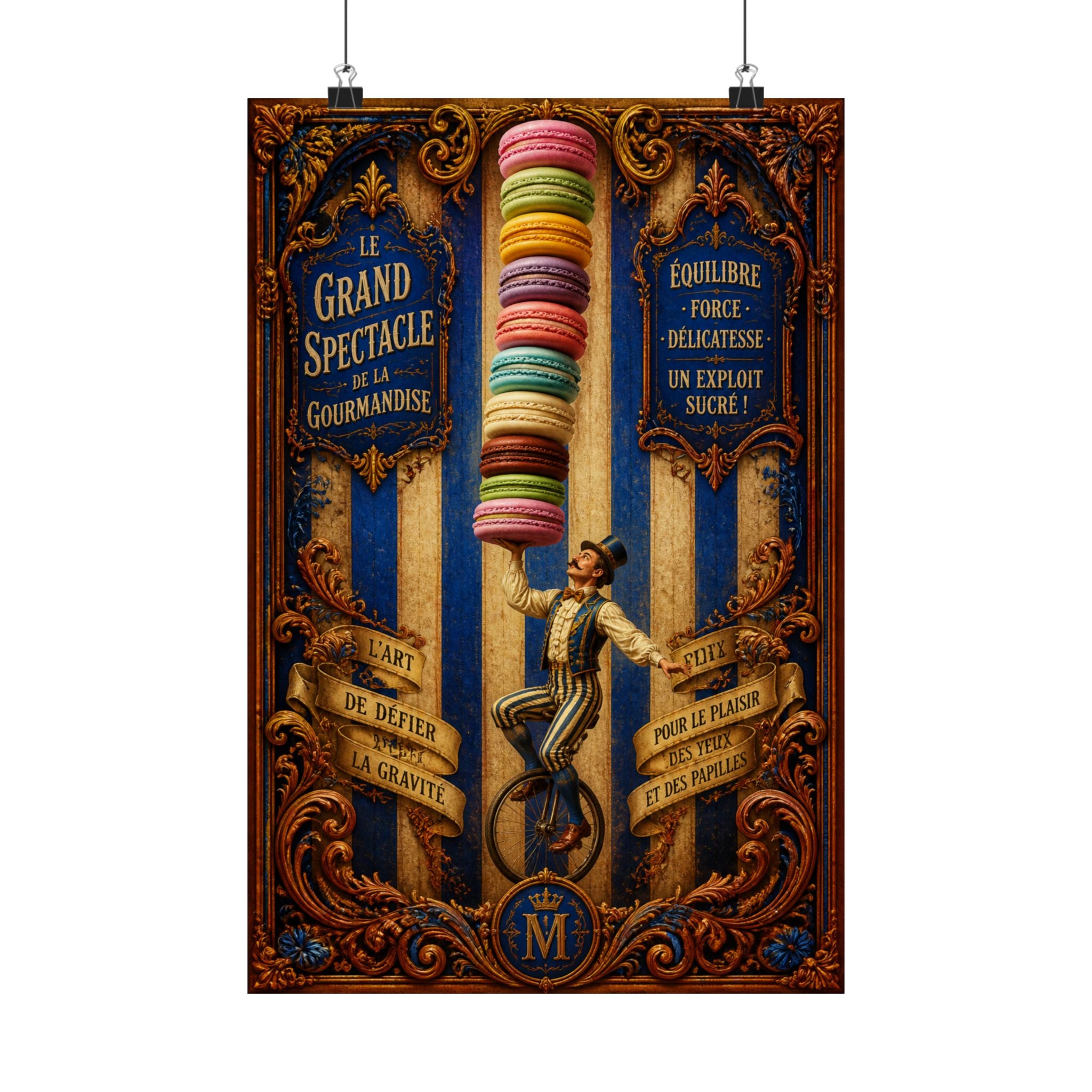 Macaron Balancing Tower Wall Art Poster 24×36 Baroque Studio Decor Maximalist Print
