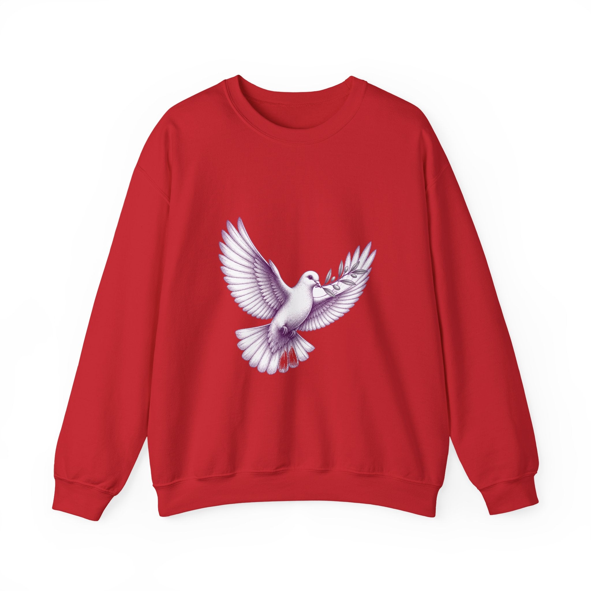 Matching Couple Sweatshirt - Wolf & Dove Matching Couple Comfort Colors Crew Hand-Drawn Art His Hers Anniversary Gift - Design B
