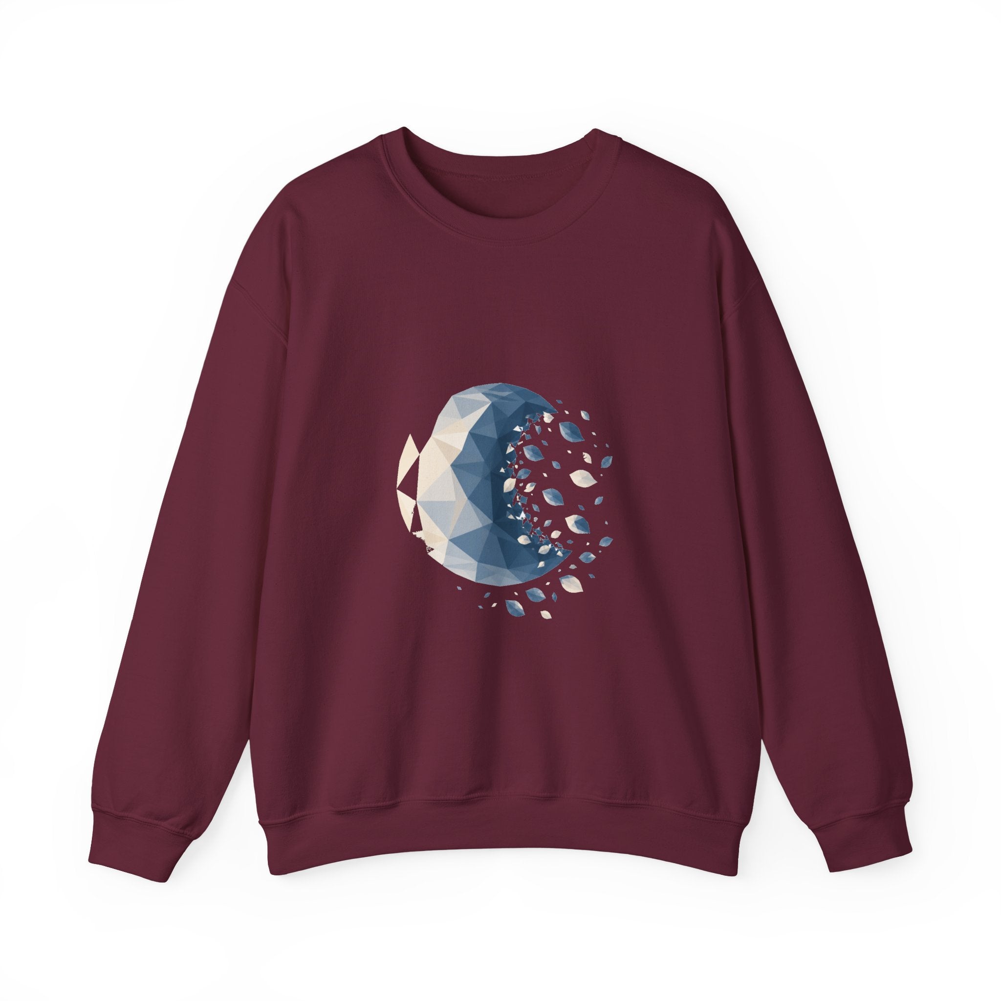 Matching Couple Sweatshirt - Waxing & Waning Moon Matching Couple Comfort Colors Crew Geometric Art His Hers Love Gift - Design B