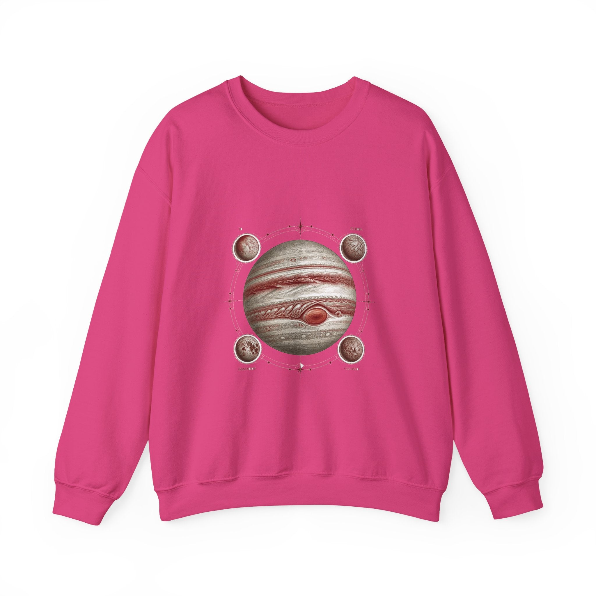 Matching Couple Sweatshirt - Saturn & Jupiter Matching Couple Crewneck Sweatshirt Vintage Art His Hers Wedding Gift - Design B