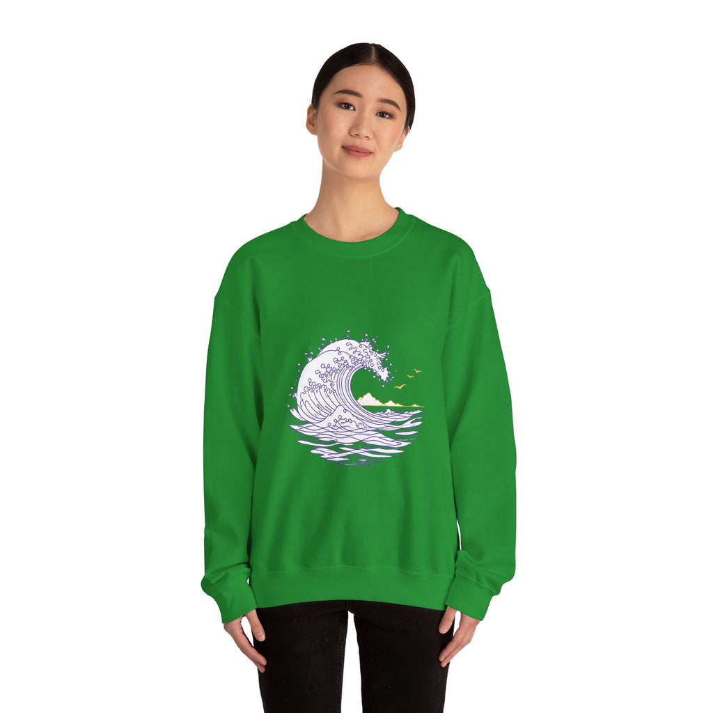 Matching Couple Sweatshirt - Mountain & Ocean Matching Couple Premium Fleece Sweatshirt Minimalist Art His Hers Christmas Gift - Design B