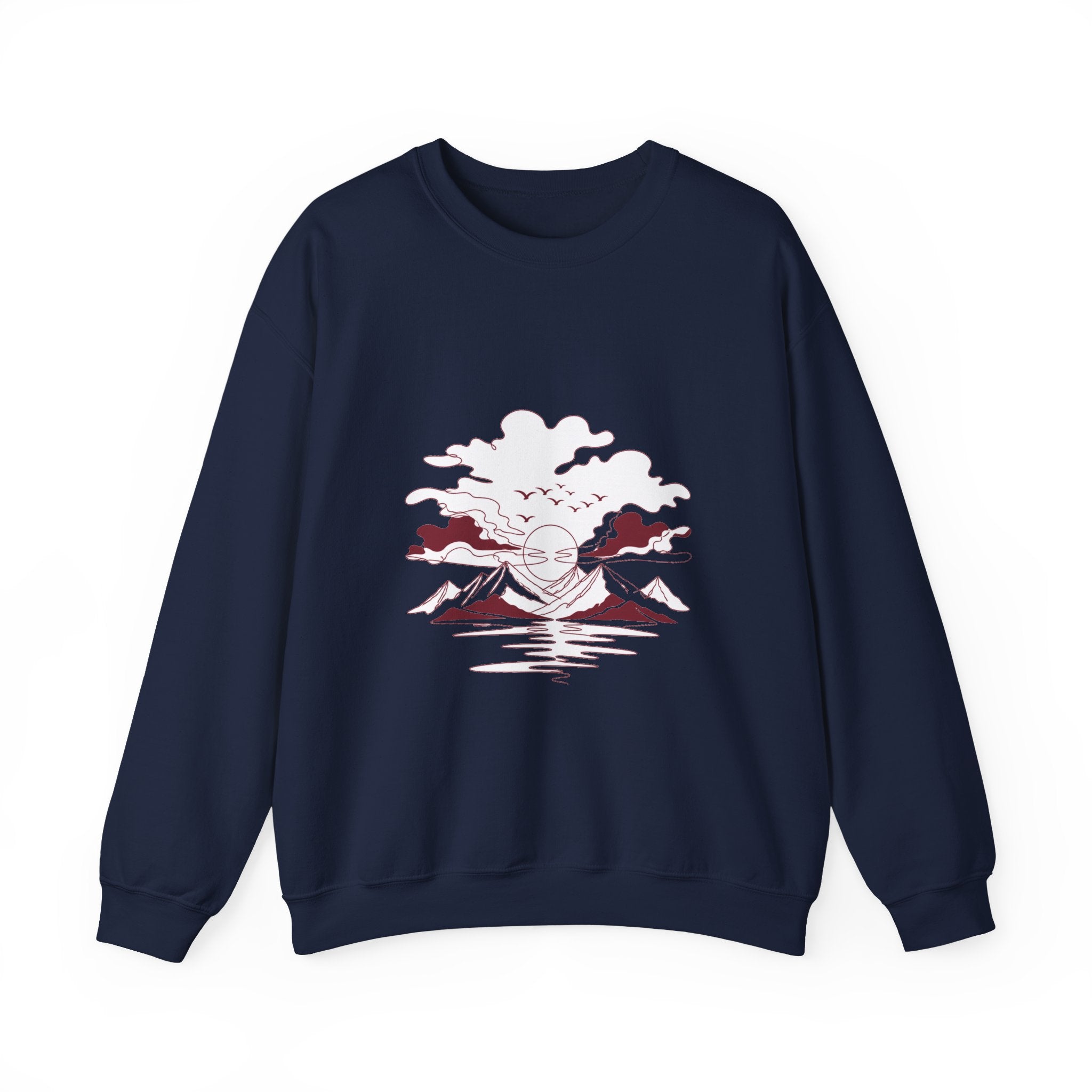 Matching Couple Sweatshirt - Sunrise & Sunset Matching Couple Premium Fleece Sweatshirt Minimalist Art His Hers Christmas Gift - Design B