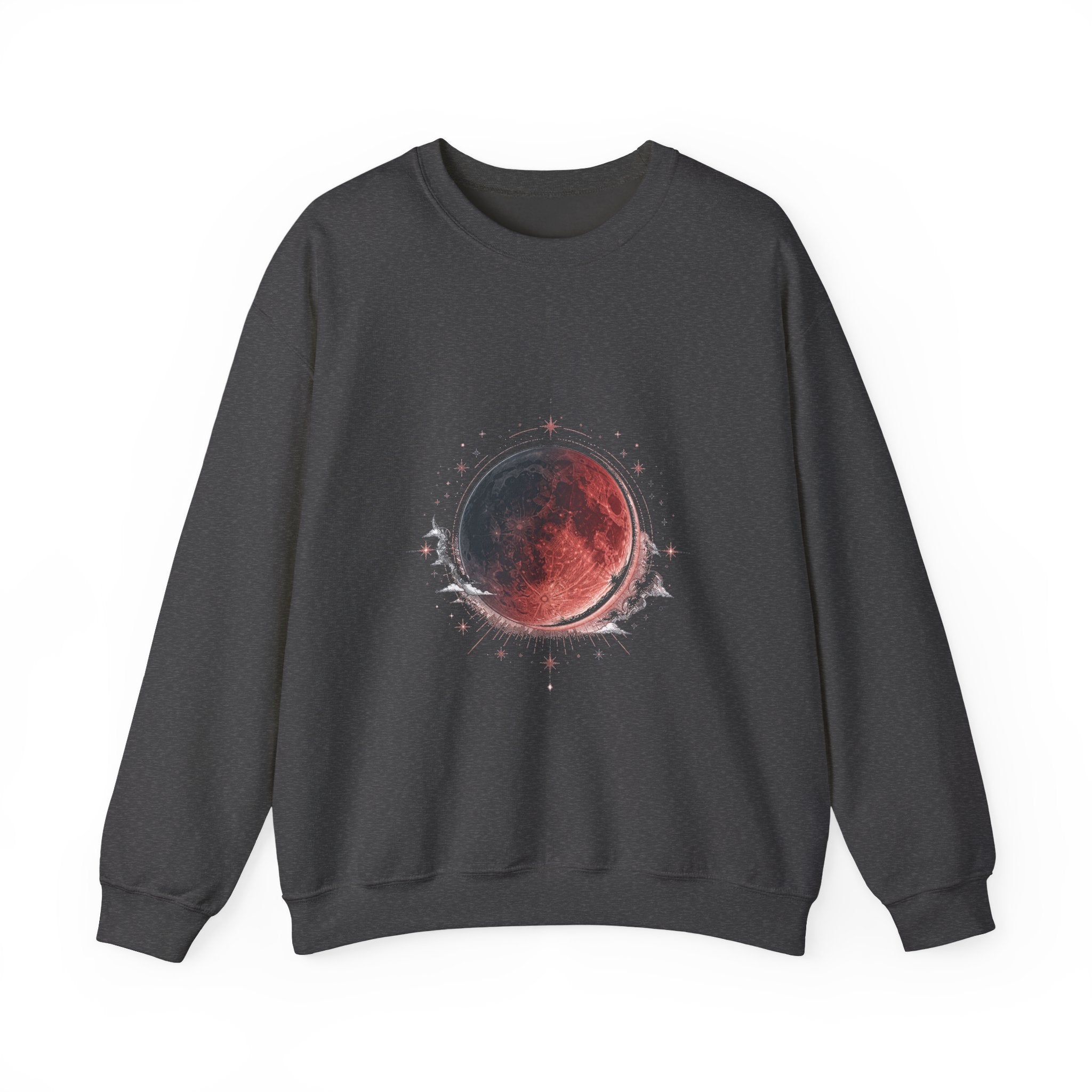 Matching Couple Sweatshirt - Solar & Lunar Eclipse Matching Couple Comfort Colors Crew Hand-Drawn Art His Hers Anniversary Gift - Design B