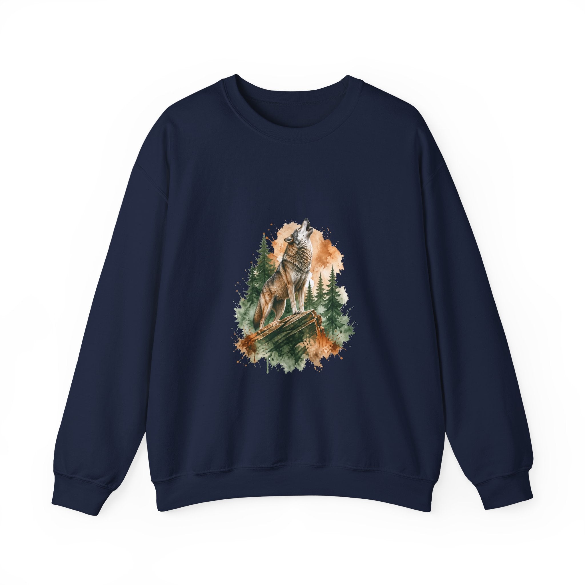 Matching Couple Sweatshirt - Wolf & Dove Matching Couple Crewneck Sweatshirt Watercolor Art His Hers Engagement Gift - Design A