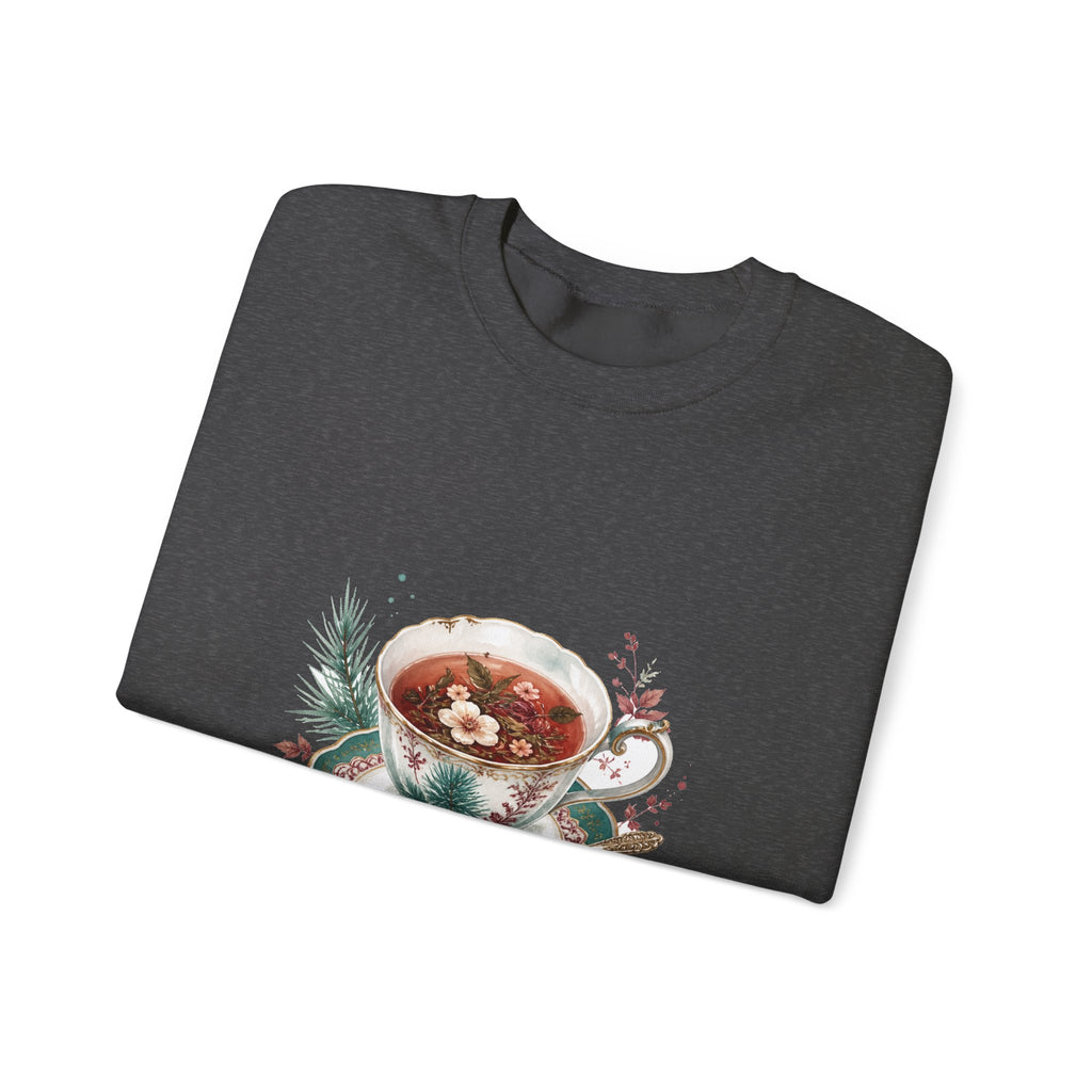 Matching Couple Sweatshirt - Coffee & Tea Matching Couple Comfort Colors Crew Watercolor Art His Hers Birthday Gift - Design B
