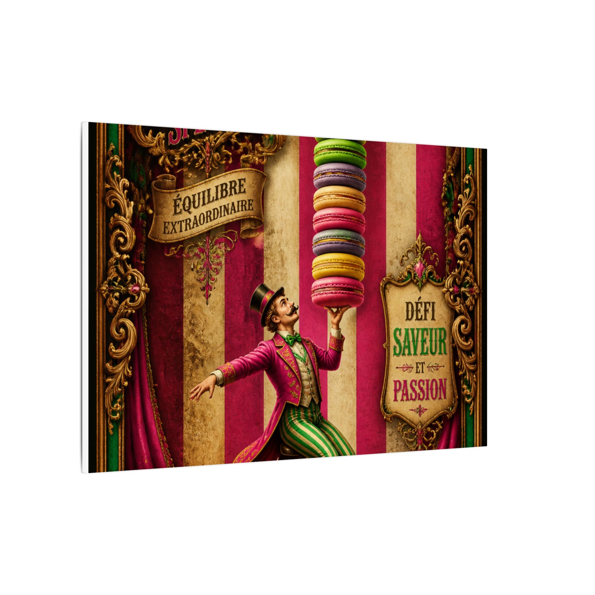Macaron Balancing Tower Wall Art Canvas 24×36 Baroque Studio Decor Maximalist Print