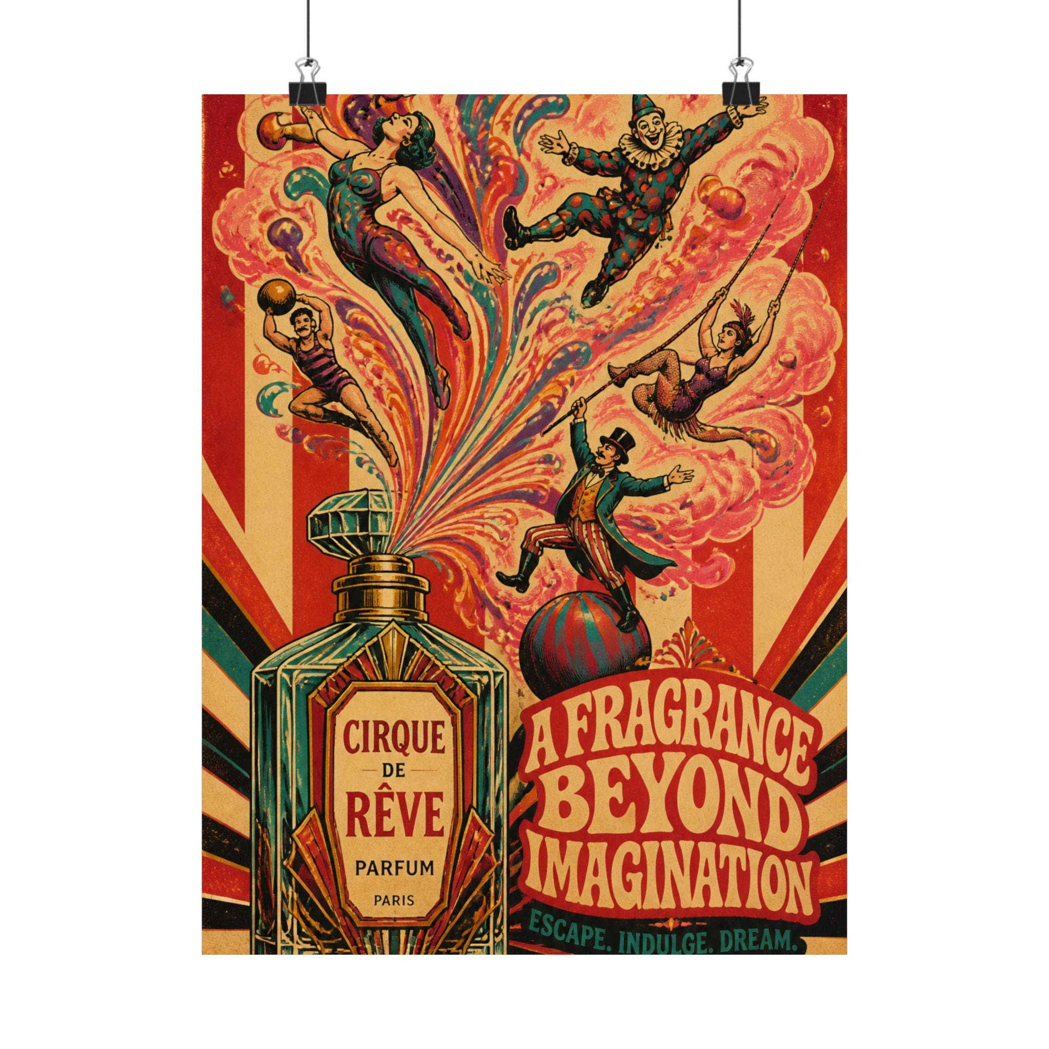 Perfume Bottle Fountain Wall Art Poster 24×36 Psychedelic Dining Room Decor Maximalist Print