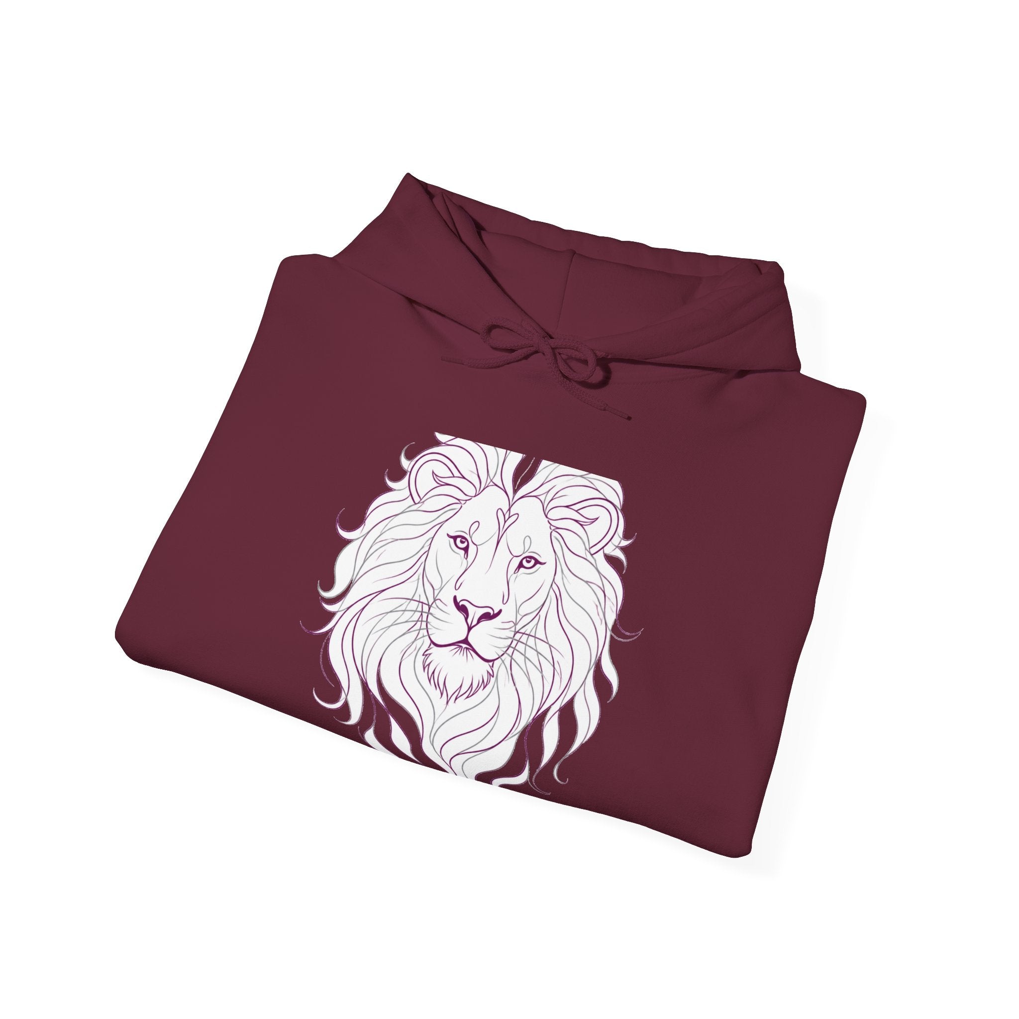 Matching Couple Sweatshirt - Lion & Lamb Matching Couple Hooded Sweatshirt Minimalist Art His Hers Valentine Gift - Design A