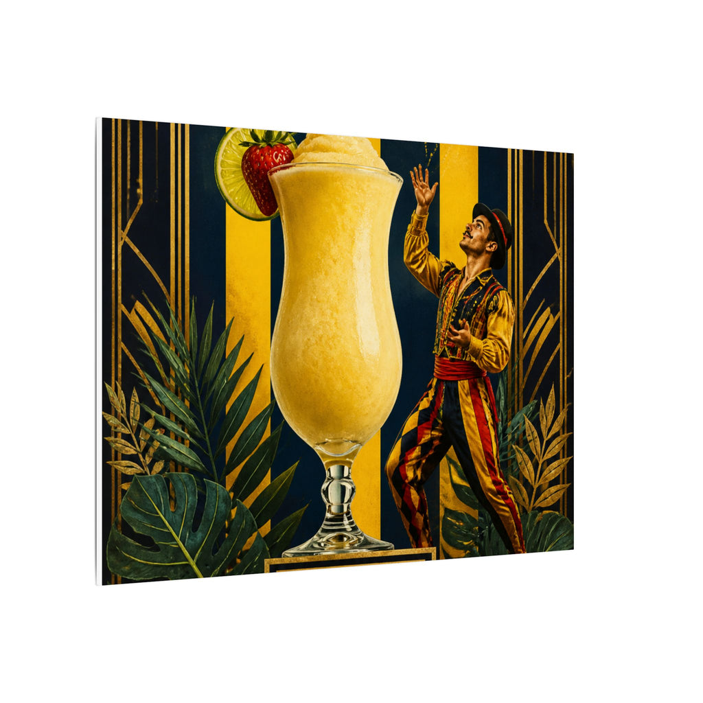 Daiquiri Fruit Juggler Wall Art Canvas 24×36 Art Deco Bar Area Decor Maximalist Print