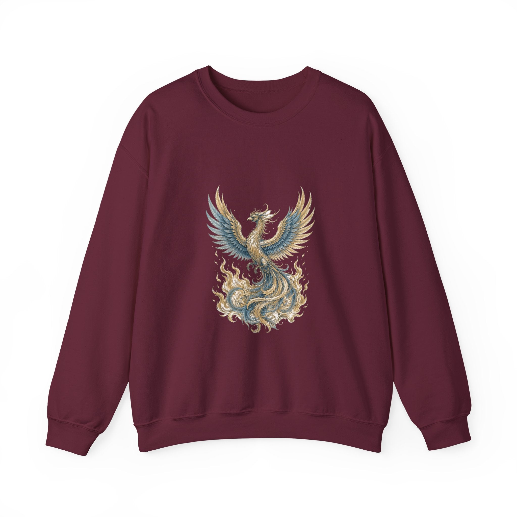 Matching Couple Sweatshirt - Dragon & Phoenix Matching Couple Crewneck Sweatshirt Hand-Drawn Art His Hers Best Friend Gift - Design B