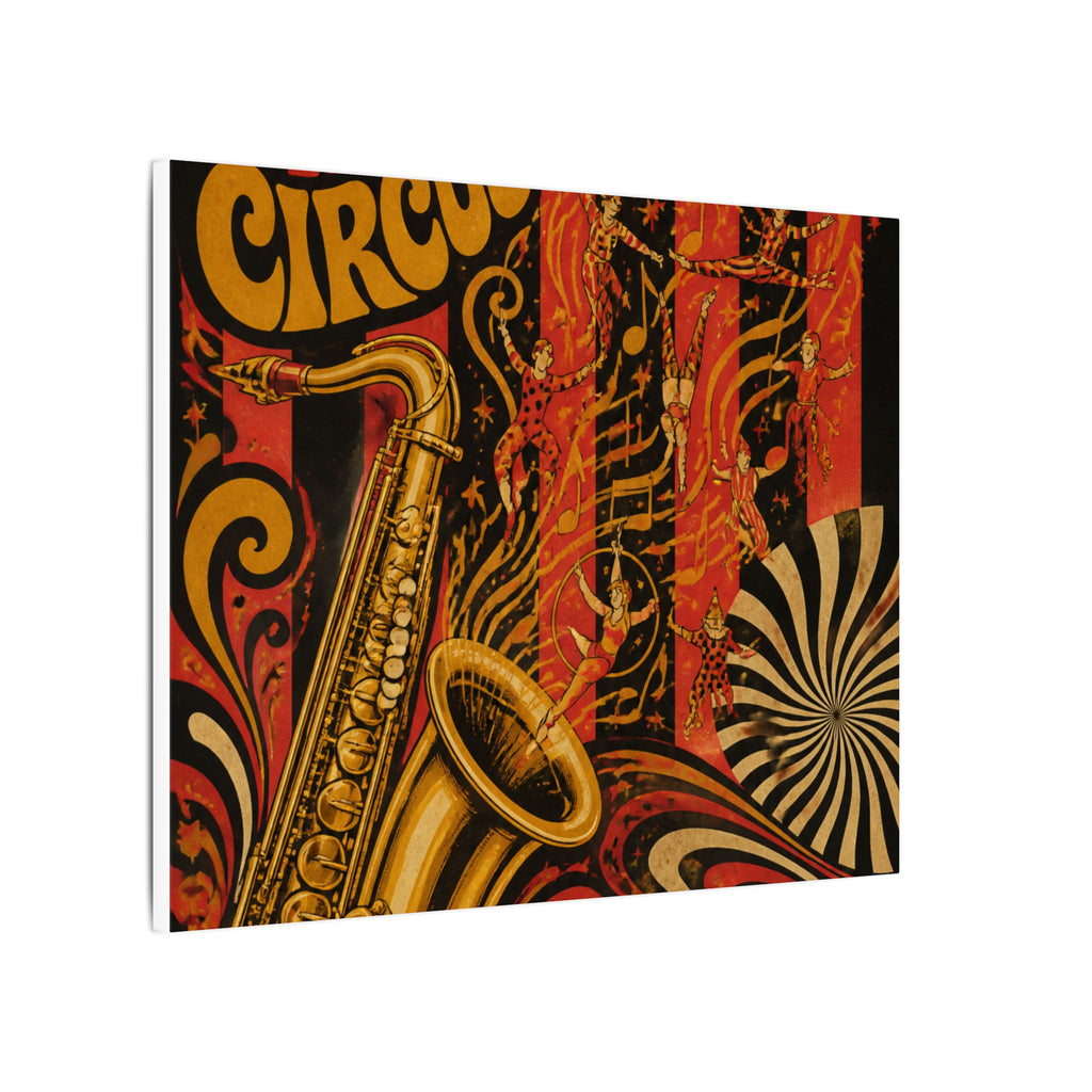 Saxophone Music Circus Wall Art Canvas 16×20 Psychedelic Cafe Decor Maximalist Print