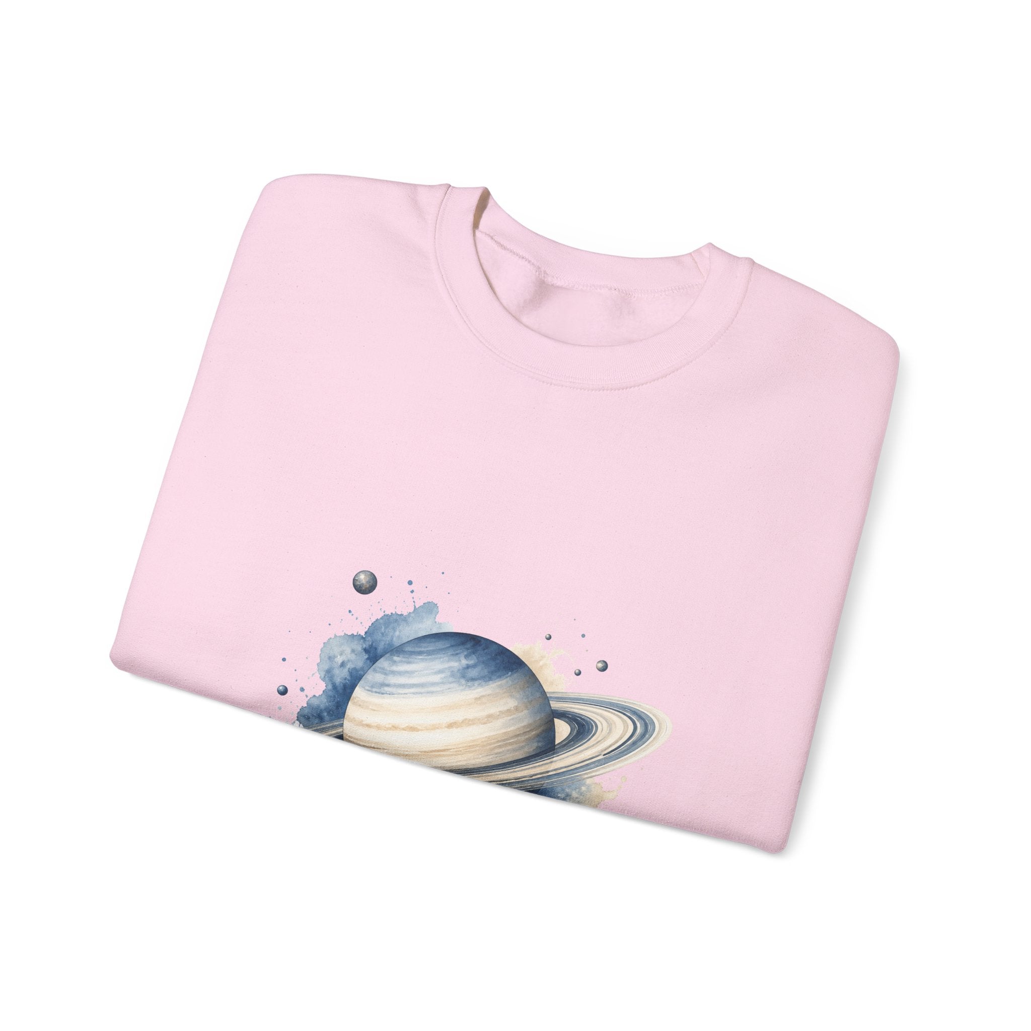 Matching Couple Sweatshirt - Saturn & Jupiter Matching Couple Crewneck Sweatshirt Watercolor Art His Hers Engagement Gift - Design A