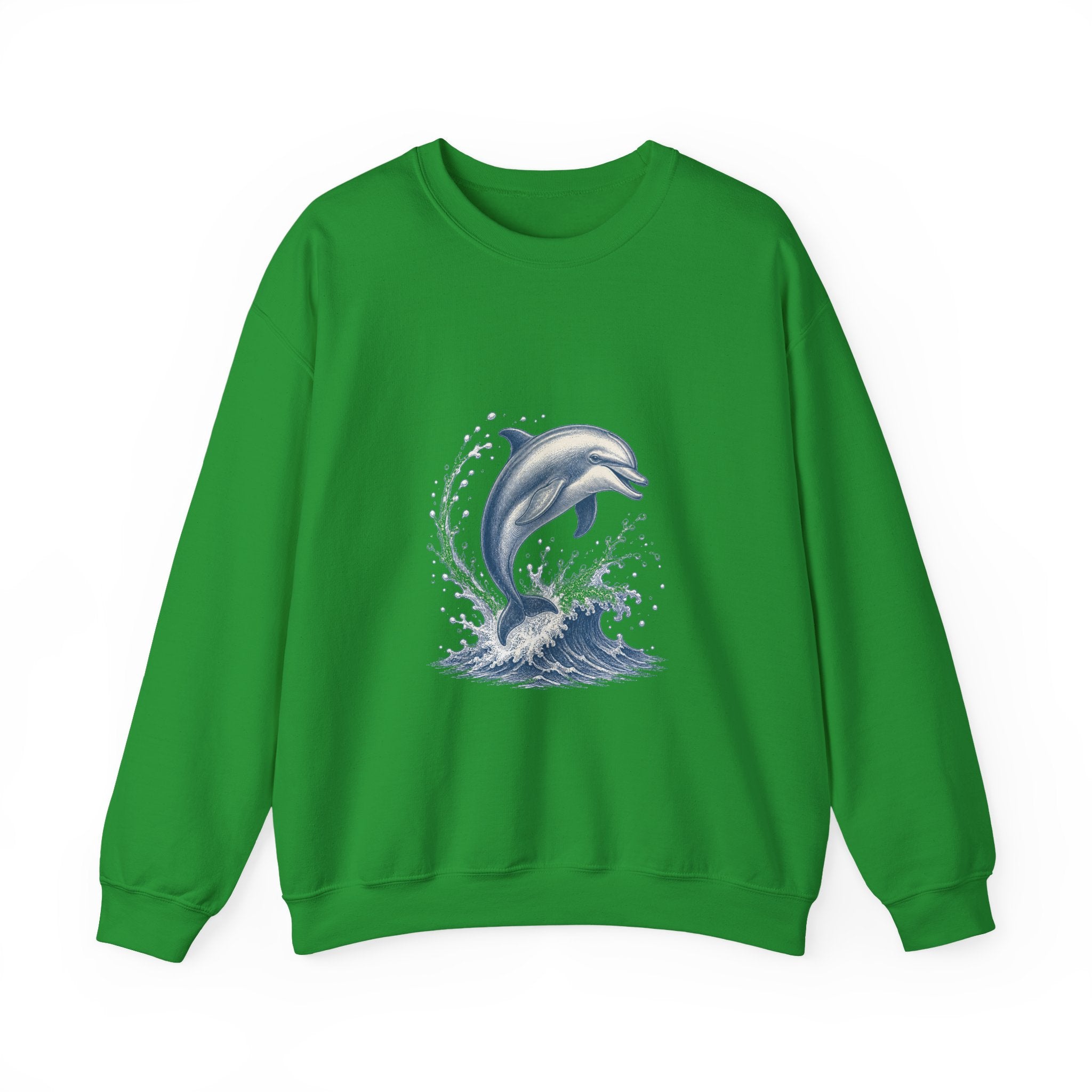 Matching Couple Sweatshirt - Shark & Dolphin Matching Couple Premium Fleece Sweatshirt Vintage Art His Hers Honeymoon Gift - Design B