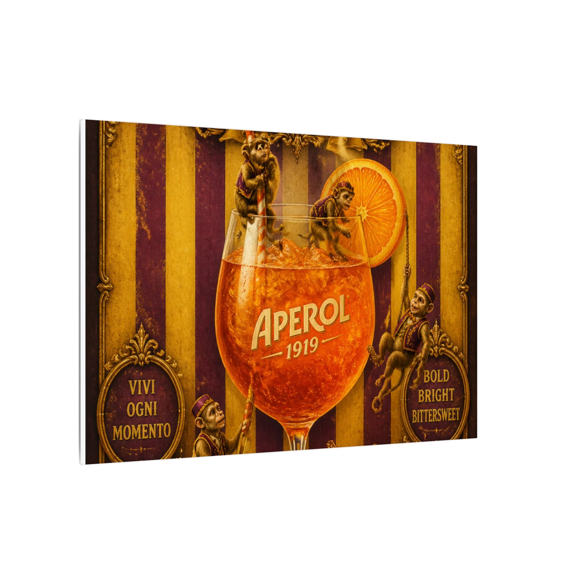 Aperol Spritz Monkeys Wall Art Canvas 24×36 Baroque Studio Decor Maximalist Print