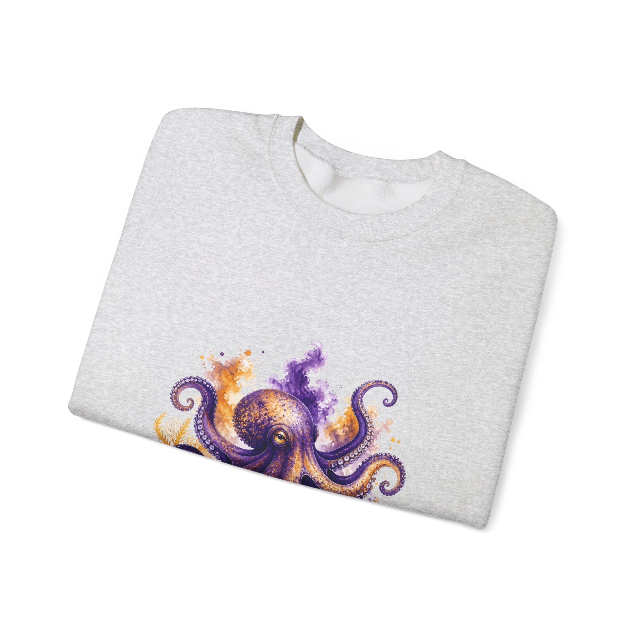 Matching Couple Sweatshirt - Octopus & Jellyfish Matching Couple Comfort Colors Crew Watercolor Art His Hers Birthday Gift - Design A
