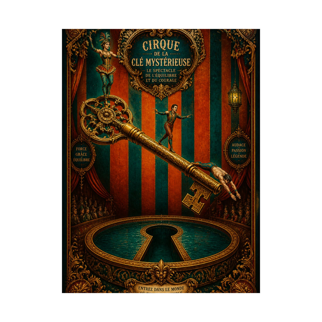 Giant Key Performance Wall Art Poster 24×36 Baroque Studio Decor Maximalist Print