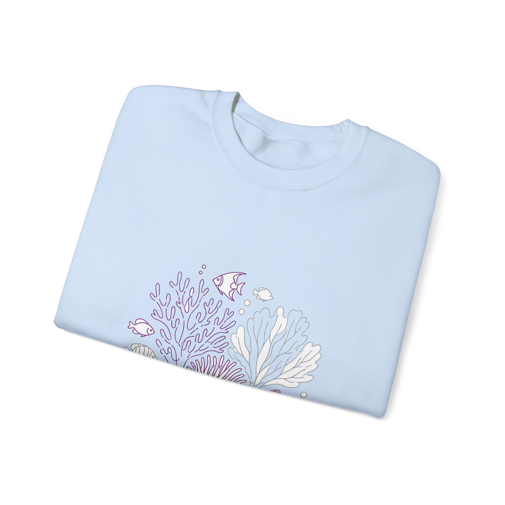 Matching Couple Sweatshirt - Coral Reef & Deep Sea Matching Couple Premium Fleece Sweatshirt Minimalist Art His Hers Christmas Gift - Design A