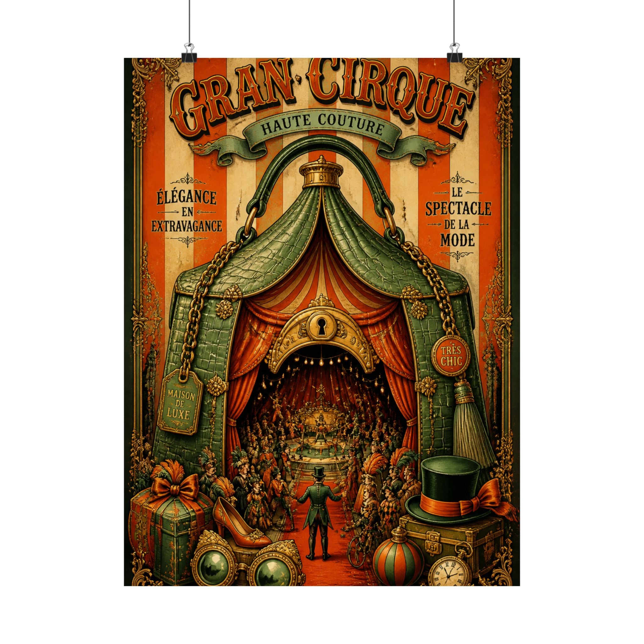 Handbag Big Top Wall Art Poster 18×24 Baroque Home Office Decor Maximalist Print