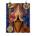 Ice Cream Cone Circus Tent Wall Art Poster 18×24 Pop Art Living Room Decor Maximalist Print