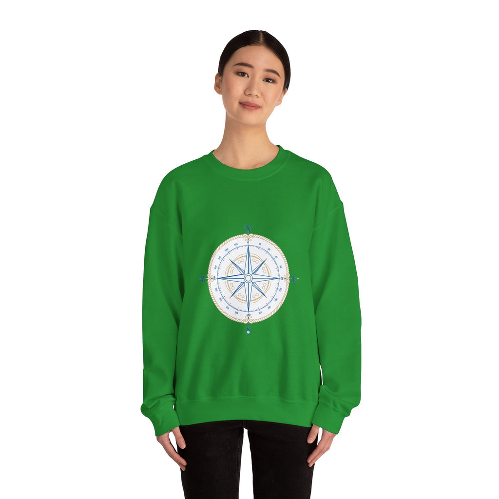 Matching Couple Sweatshirt - Compass North & South Matching Couple Premium Fleece Sweatshirt Minimalist Art His Hers Christmas Gift - Design A