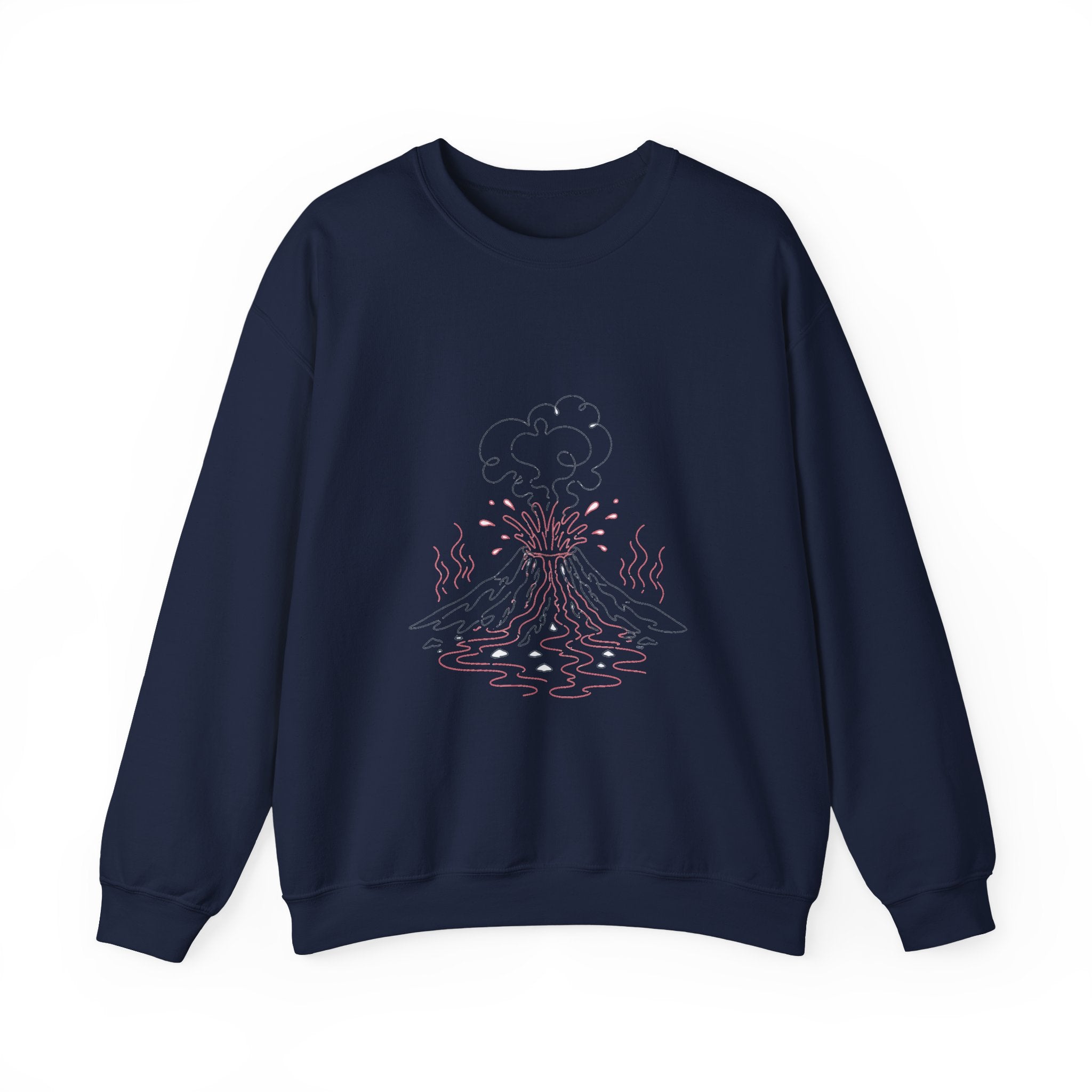 Matching Couple Sweatshirt - Volcano & Glacier Matching Couple Premium Fleece Sweatshirt Minimalist Art His Hers Christmas Gift - Design A